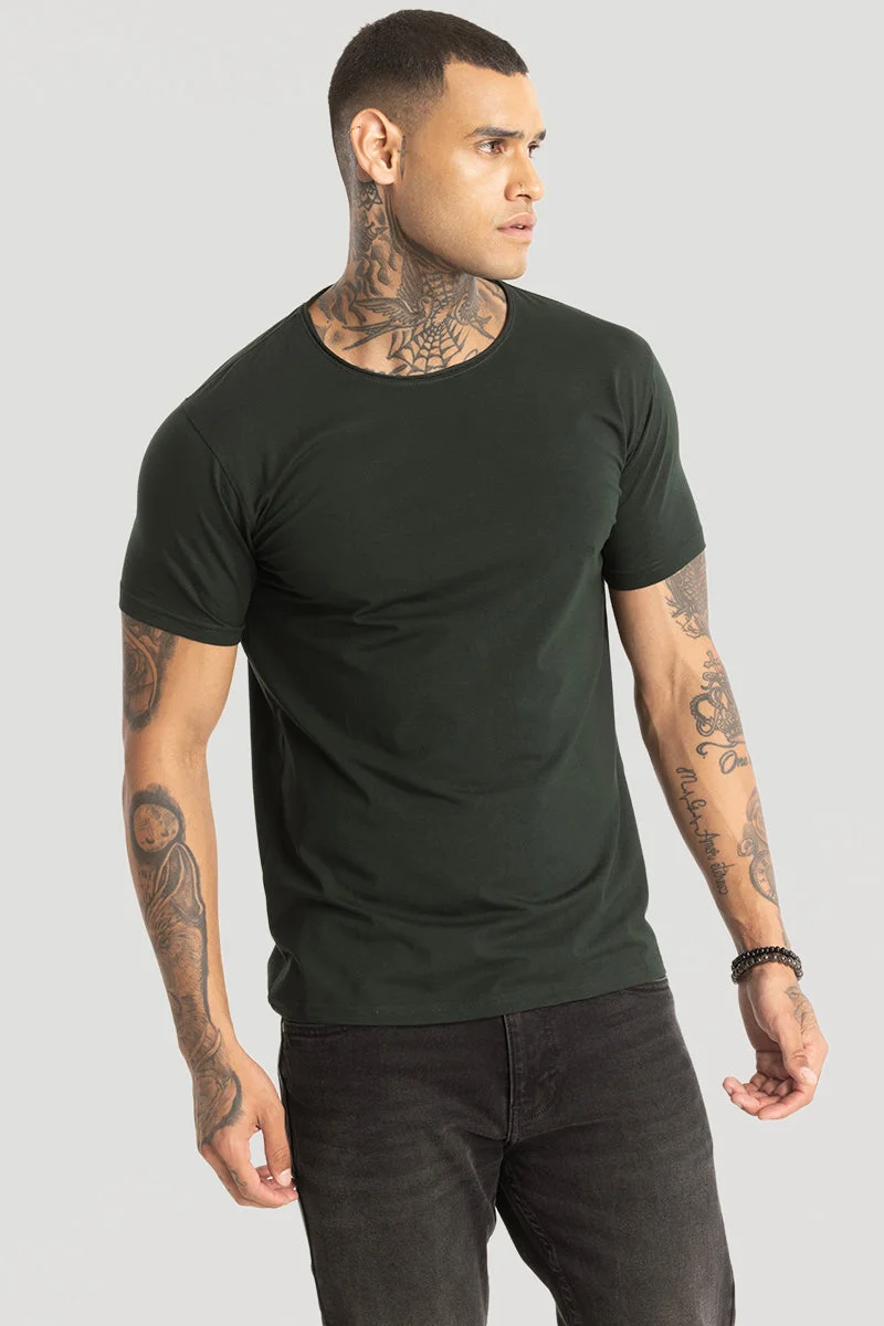 SNITCH Raw Edge Military Green T-Shirt
